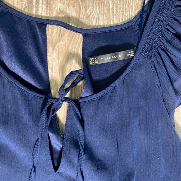 Zara Blue Navy Short Dress - Picture 3 of 3